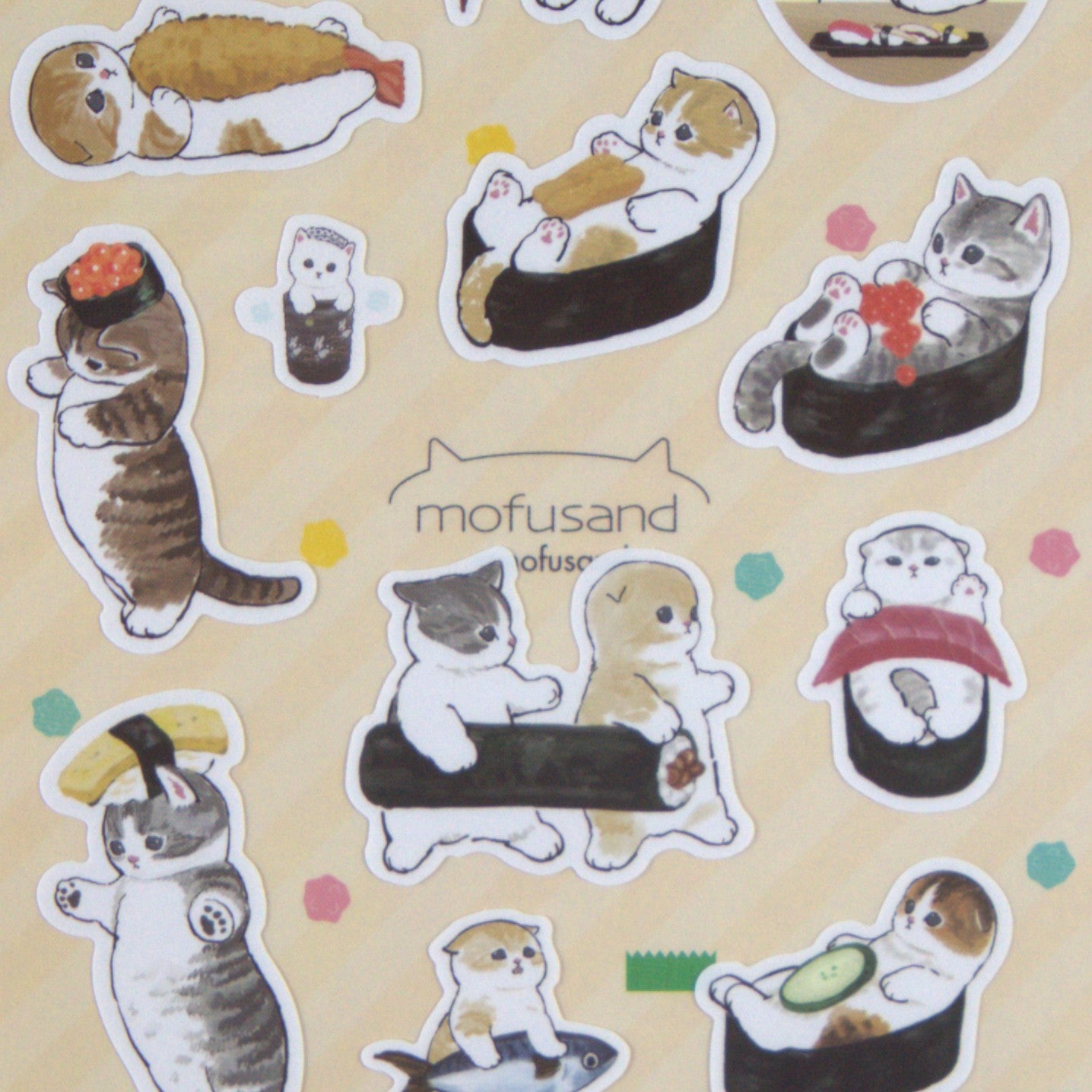 Mofusand Sticker Sheet Sushi