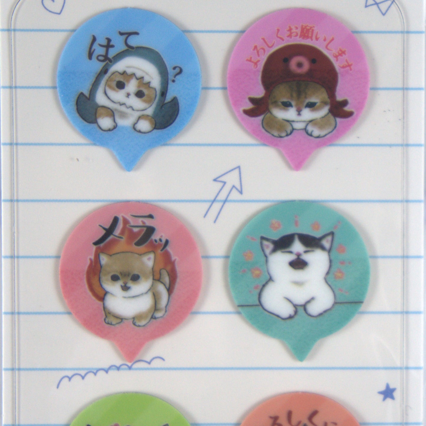 Mofusand Round Sticky Note Tabs Shark