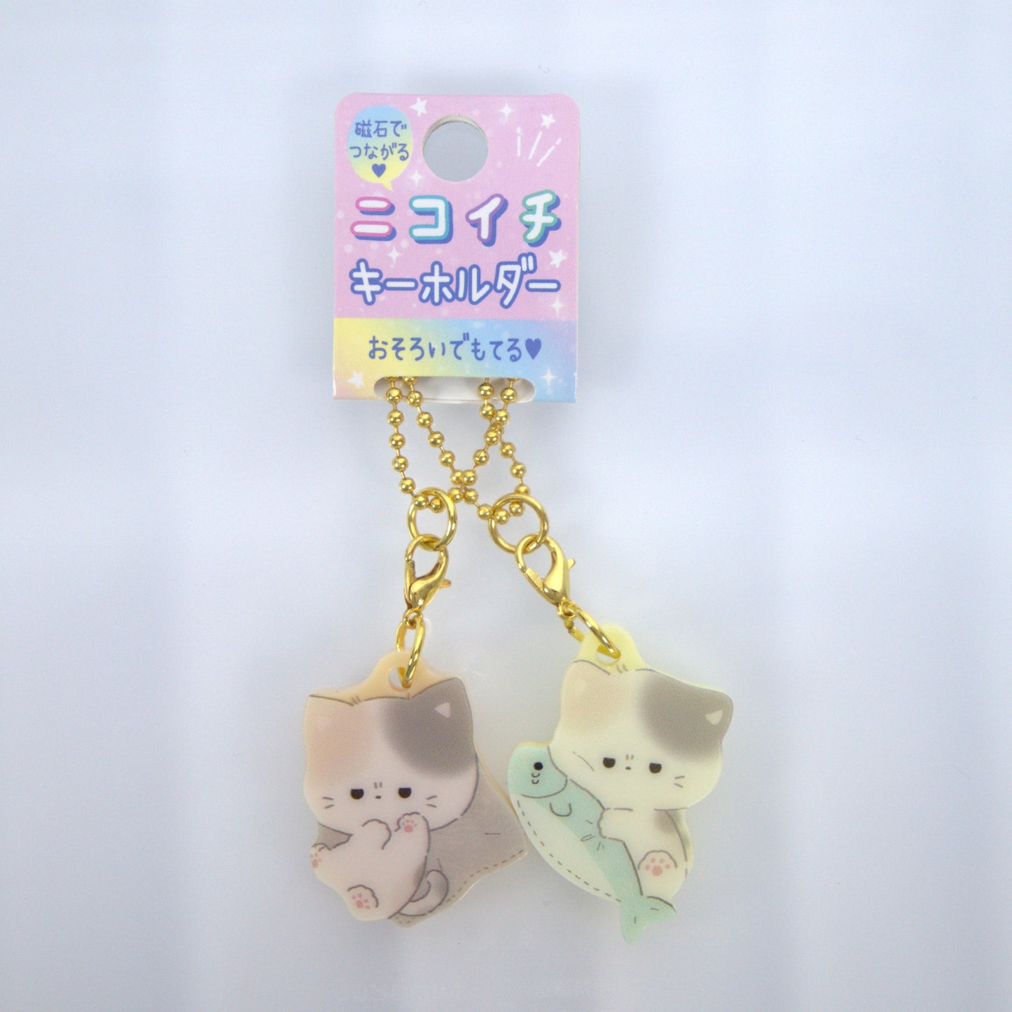 Crux Cat Eating Fish Double Keychain