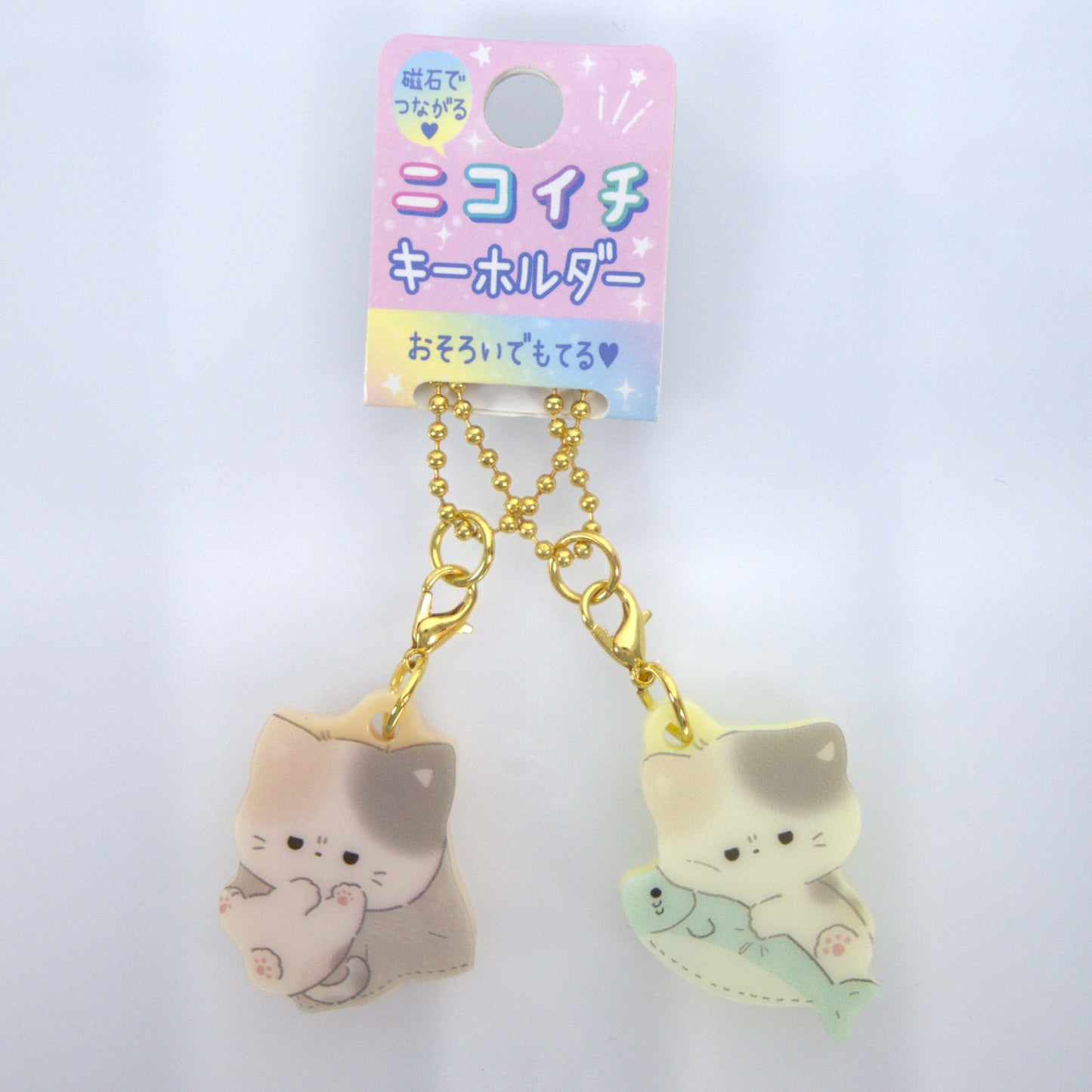 Crux Cat Eating Fish Double Keychain