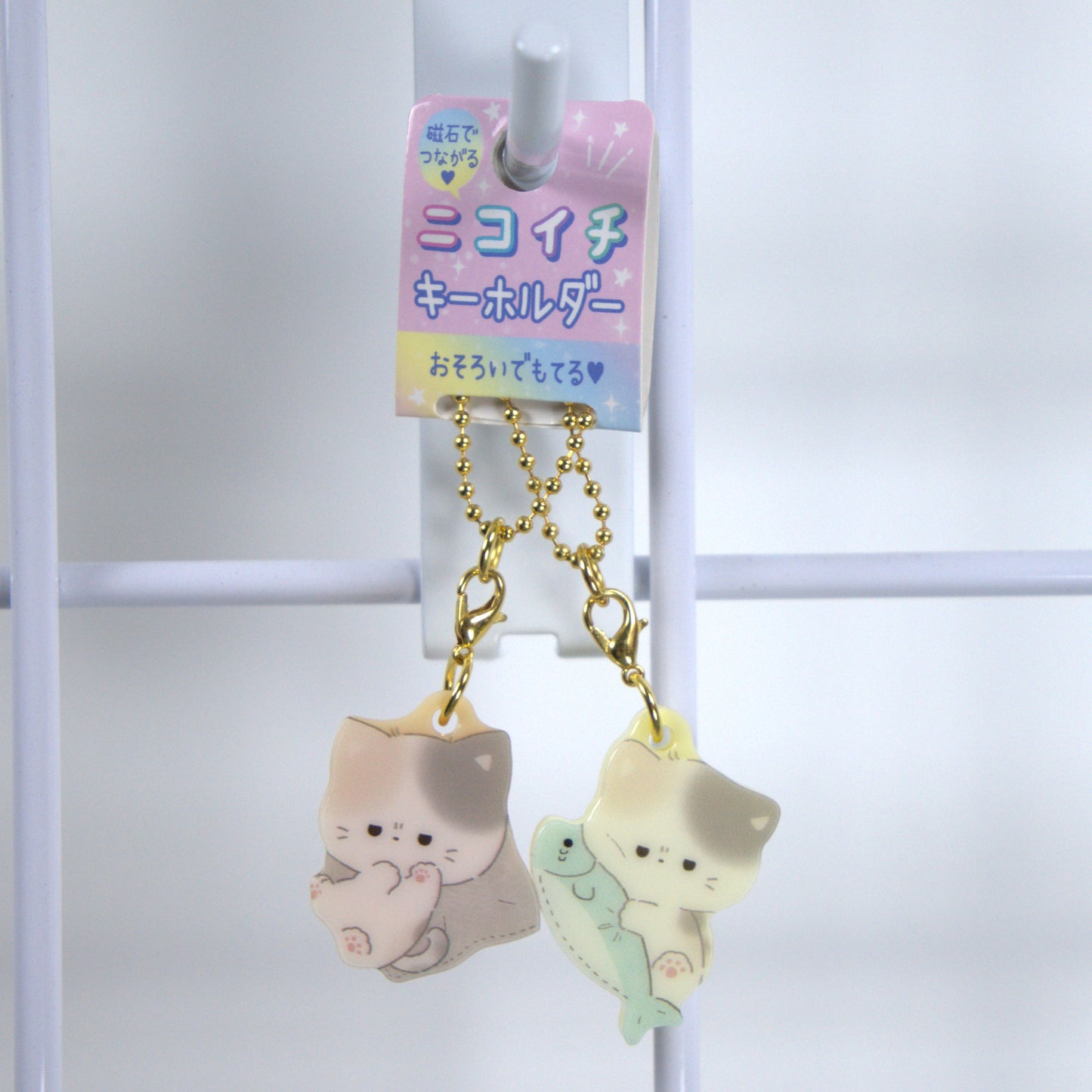 Crux Cat Eating Fish Double Keychain