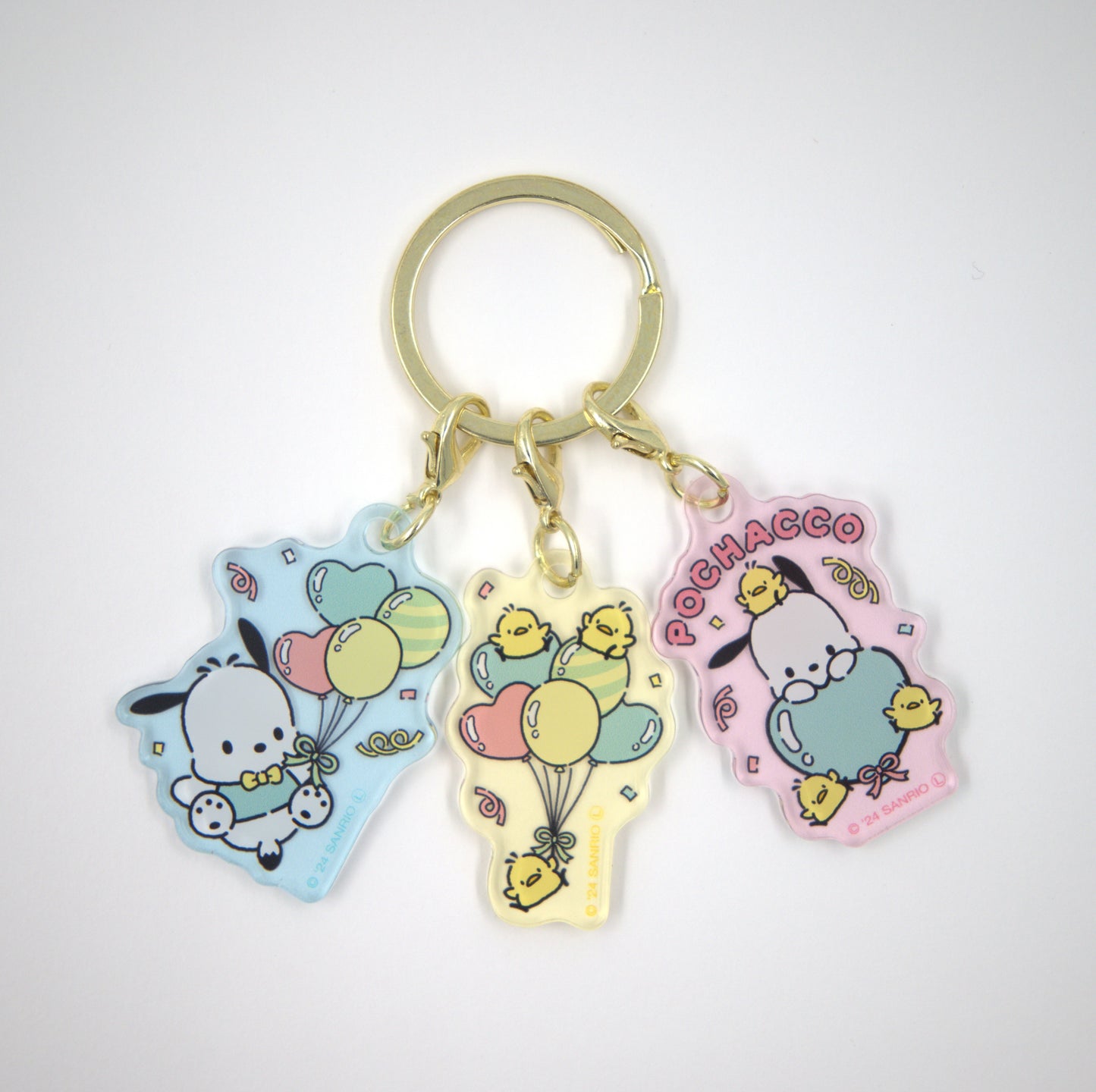Pochacco Triple Figure Detachable Acrylic Keychain Ballons