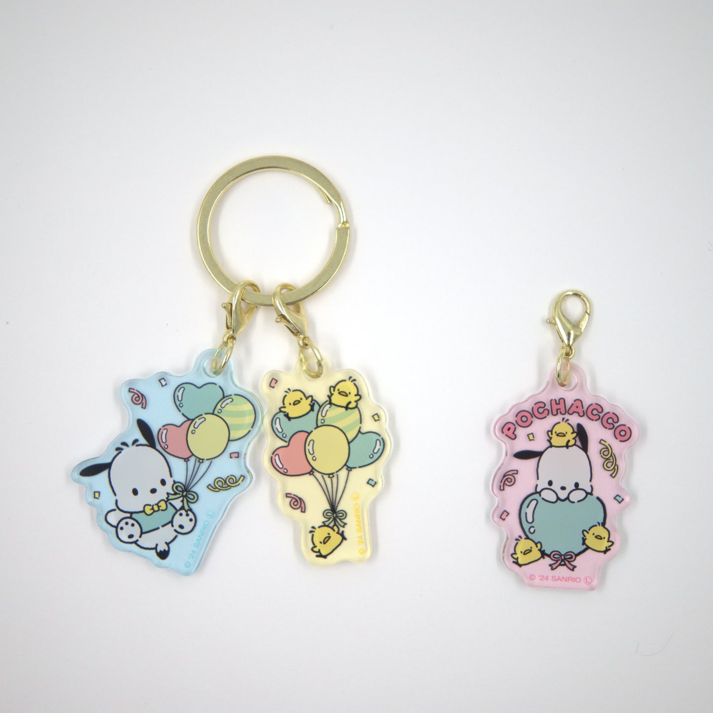 Pochacco Triple Figure Detachable Acrylic Keychain Ballons