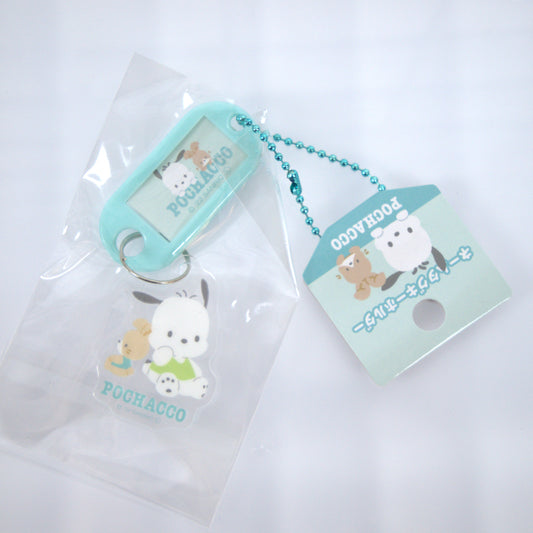Pochacco Sanrio Name Tag Acrylic Keychain