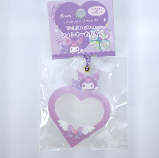 Kuromi Sanrio Heart Photo Holder Keychain